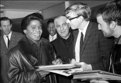 James Brown with fans in London in 1966